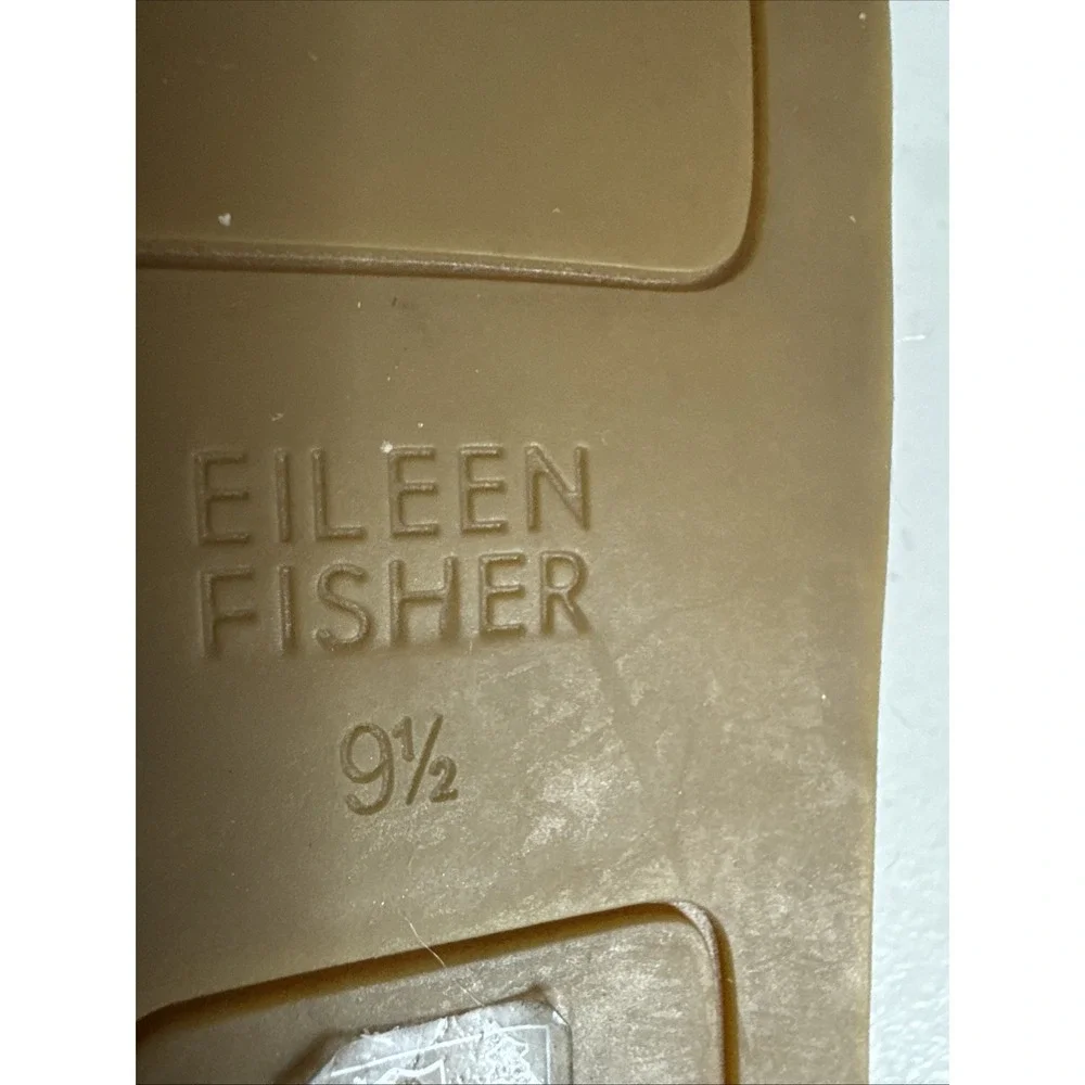 Eileen‎ Fisher Kai Tumbled Leather Black Espadrille Size 9.5 Excellent